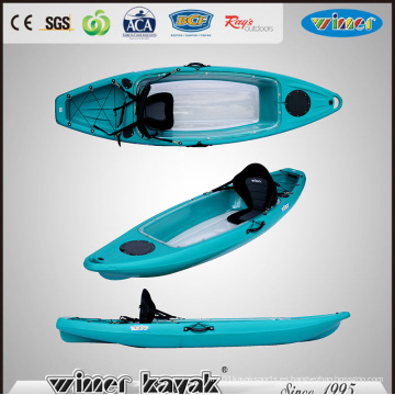 Kayak de pesca transparente de un solo fondo